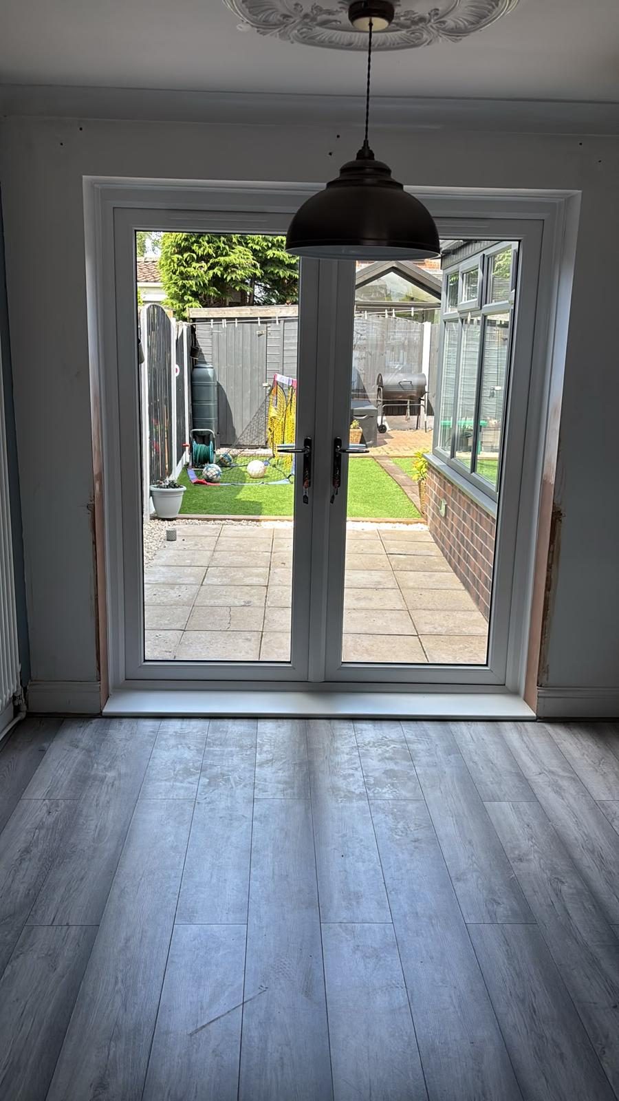 White bi-folds, closed