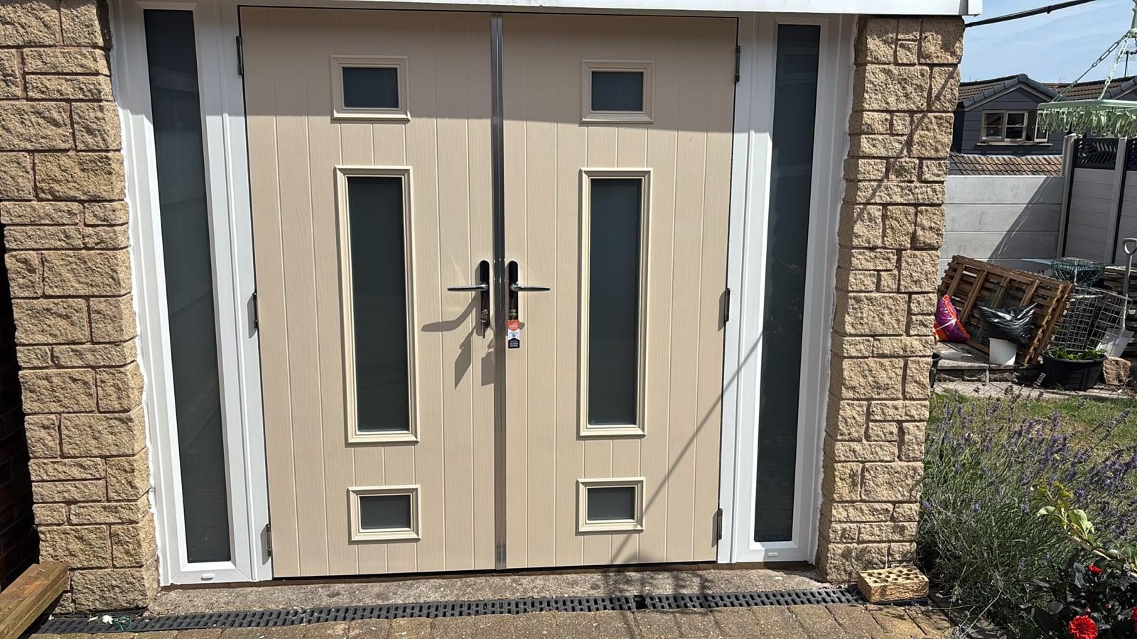 Cream double doors