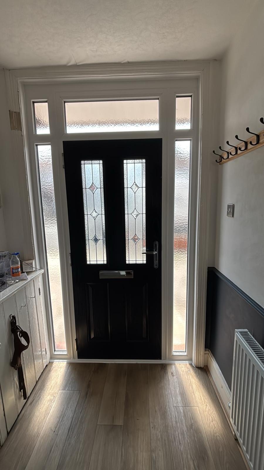 Black composite, hallway