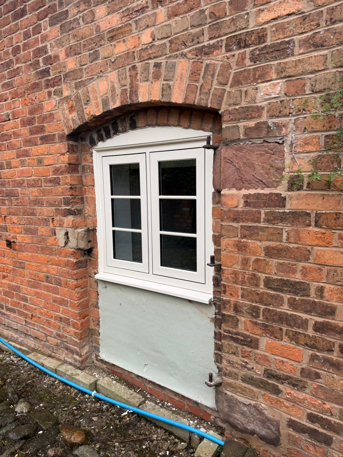 Arched brick opening